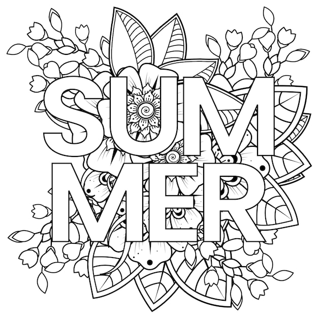 Summer   template with mehndi flower