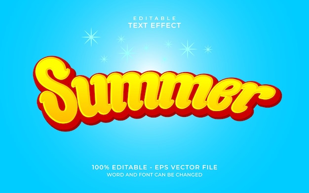 Summer text comic style editable text effect