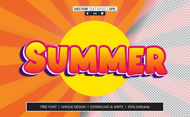 Summer Text Effect Deign Fully Editable