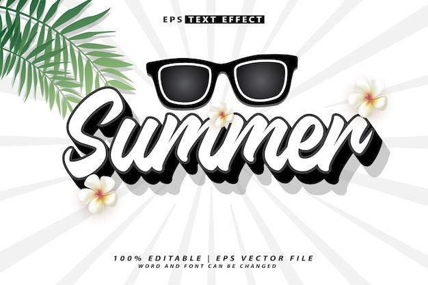 Vector summer text effect editable party flyer