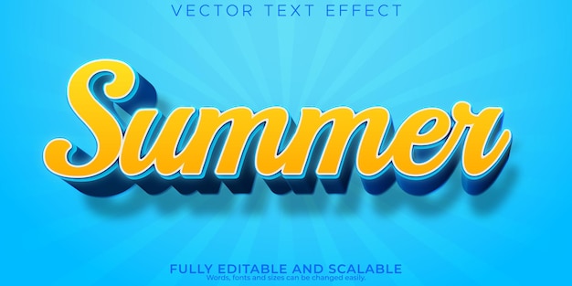 Summer text effect editable sunny and beach font style