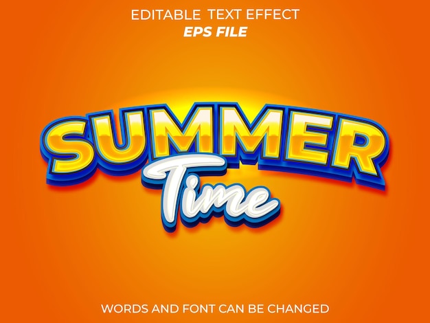 Summer text effect editable vector template