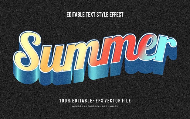 Summer text effect free vector 100 editable