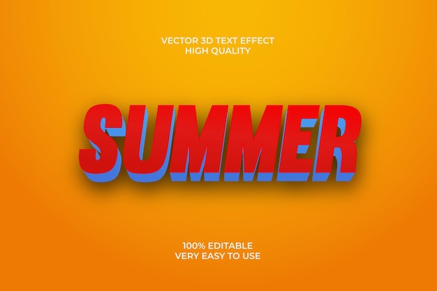 Summer Text Effect Graphic Styles Vector