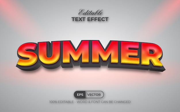 Summer text effect style Editable text effect