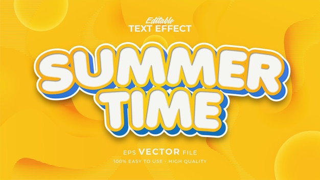 Summer text effect template with cartoon style