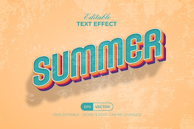 Summer text effect vintage style Editable text effect