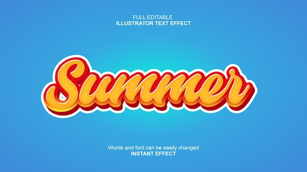 Vector summer text effect