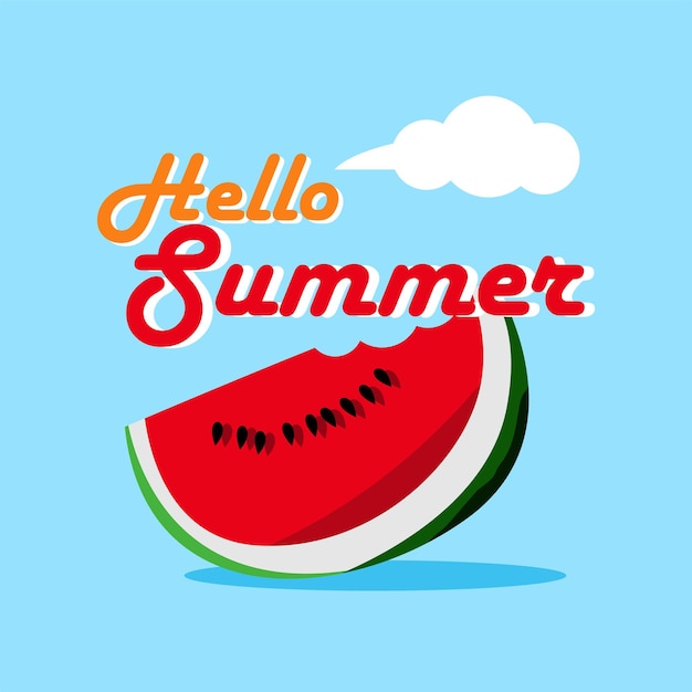 summer theme cute watermelon in summer suitable for children's drawings and designs in summer eps