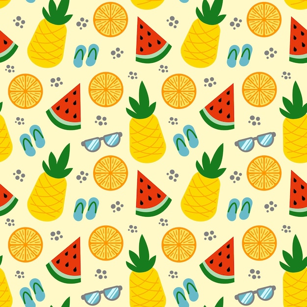 summer theme seamless pattern