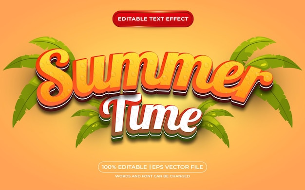 Summer time 3d editable text effect template style