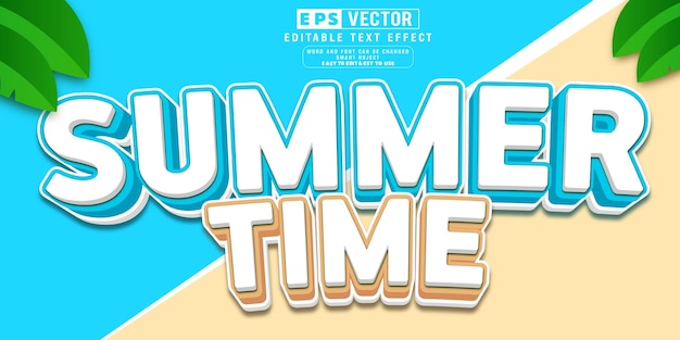 Summer Time 3d Editable Text Effect Vector With Background