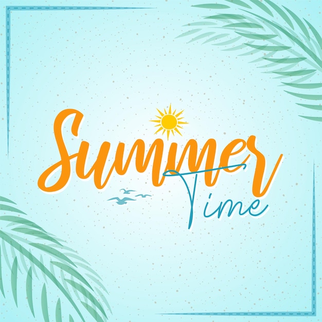 Summer time background palm tree design