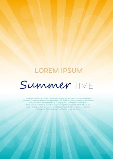 Vector summer time background with text