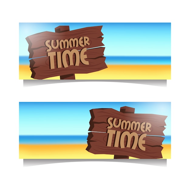 Vector summer time beach banner