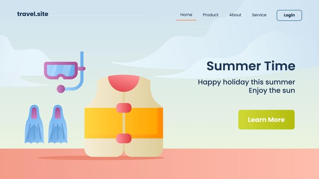 ウェブサイトのホームホームページのランディングページのバナーテンプレートの夏のキャンペーン
