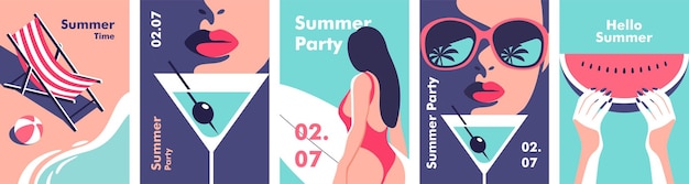 Summer time concept of summer party and travel perfect background on the theme of season vacation