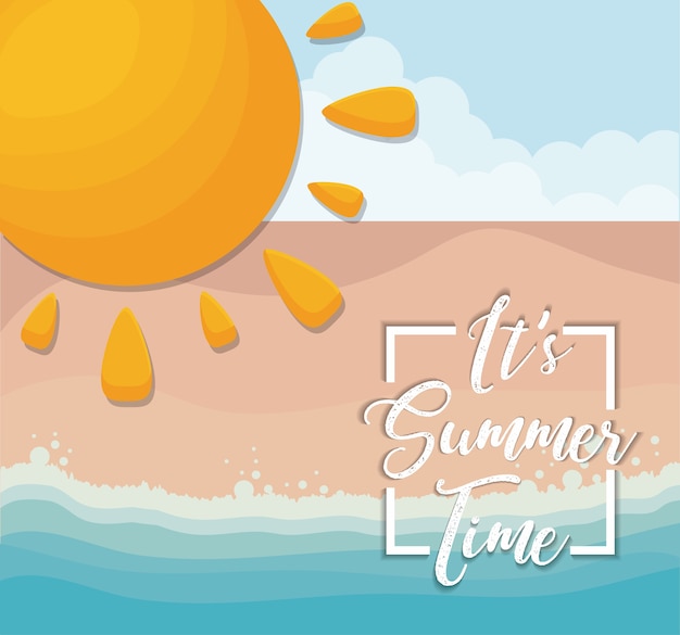 Дизайн летнего времени с иконкой солнца