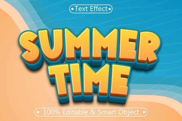 Summer Time Editable Text Effect 3 dimension Emboss Modern Style