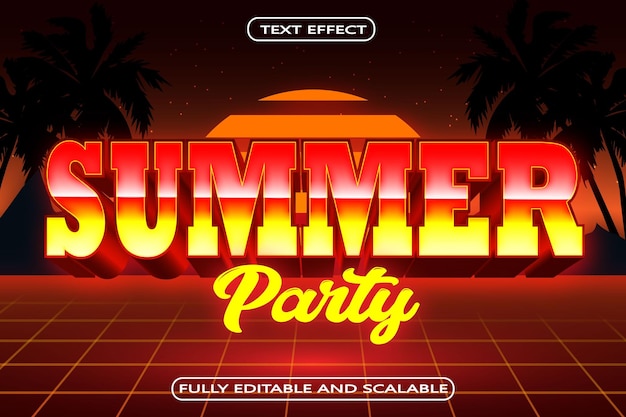 Summer Time Editable Text Effect 3 Dimension Emboss Modern Style