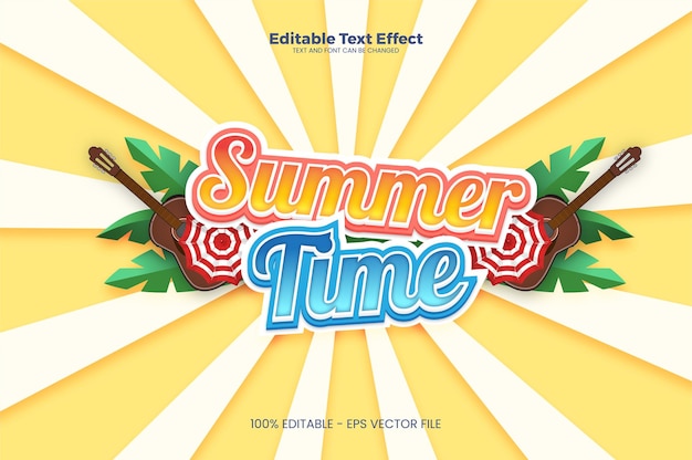 Summer Time editable text effect in modern trend style