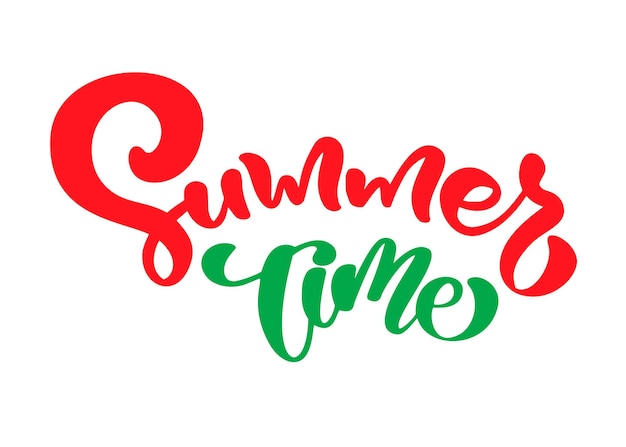 Summer time hand drawn lettering calligraphy vector text Fun quote illustration design logo or label