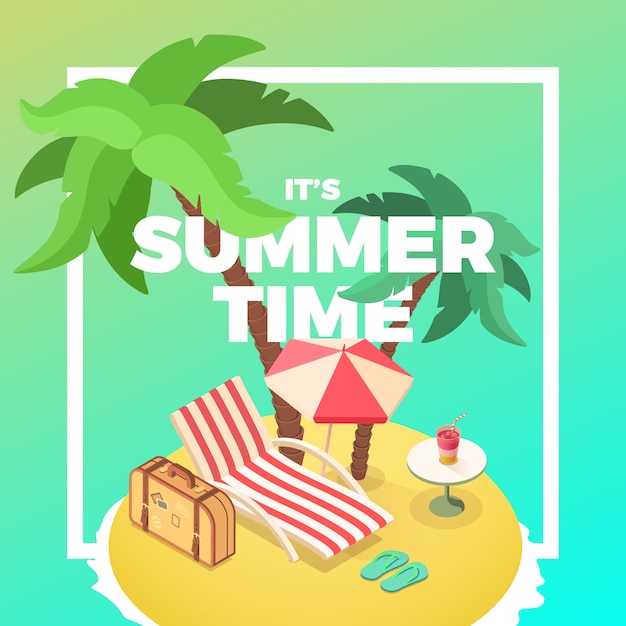 Vector summer time island