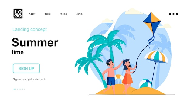 Summer time landing page template