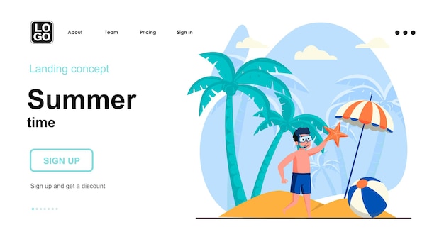 Summer time landing page template