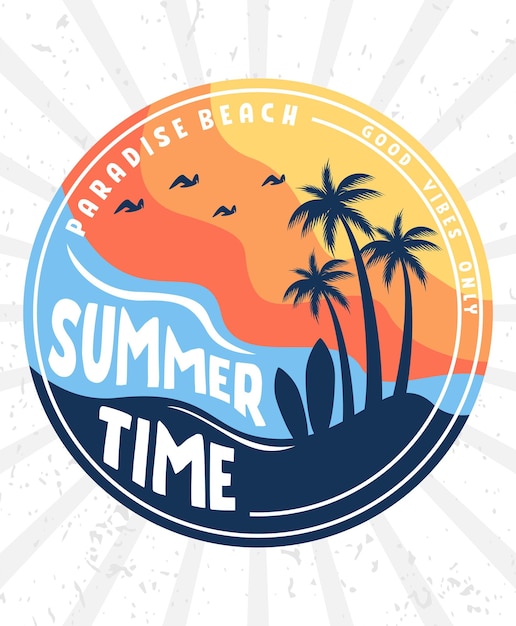 Vector summer time poster and apparel concept