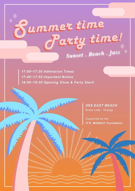 Vector summer time poster design