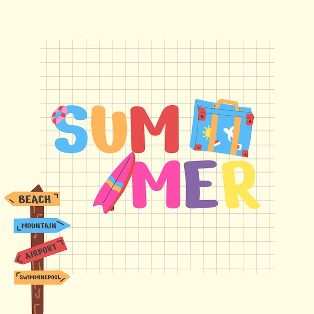 벡터 여름 시간 포스터 요소 디자인 판매