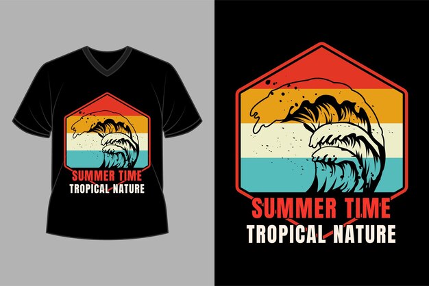 Summer Time Retro Vintage T Shirt Design