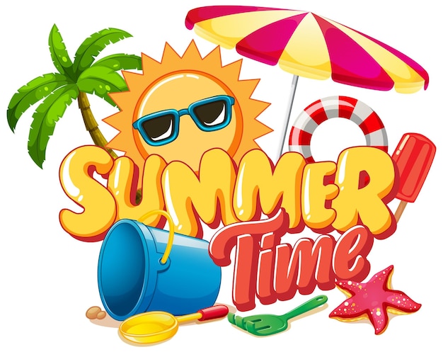 Summer time text banner template