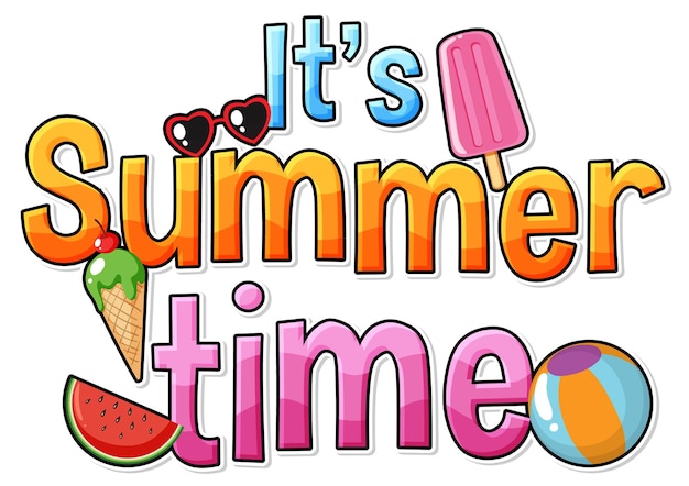 Summer time text on the island for banner or poster design