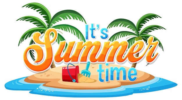 Summer time text on the island for banner or poster design