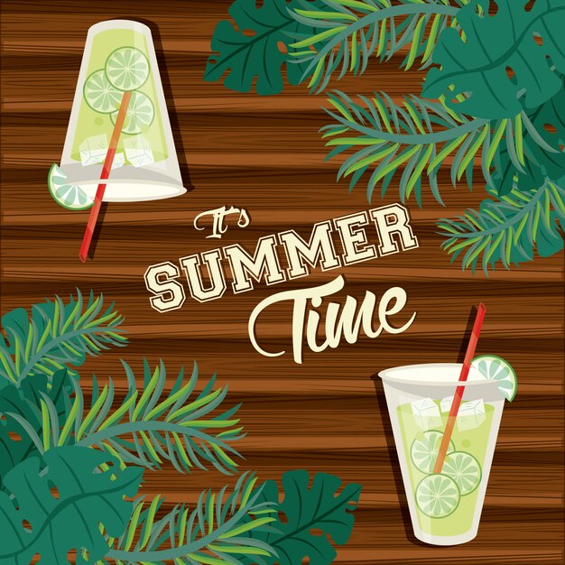 Summer time tropical illustration