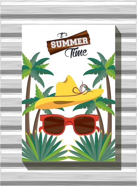 Vector summer time tropical illustration