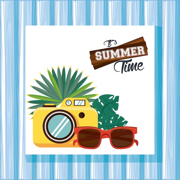 Summer time and vacations card