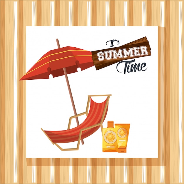 Vector summer time and vacations card