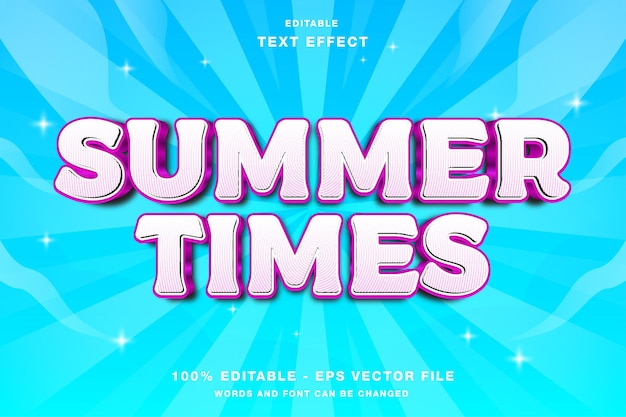 Summer times bold 3d editable text effect