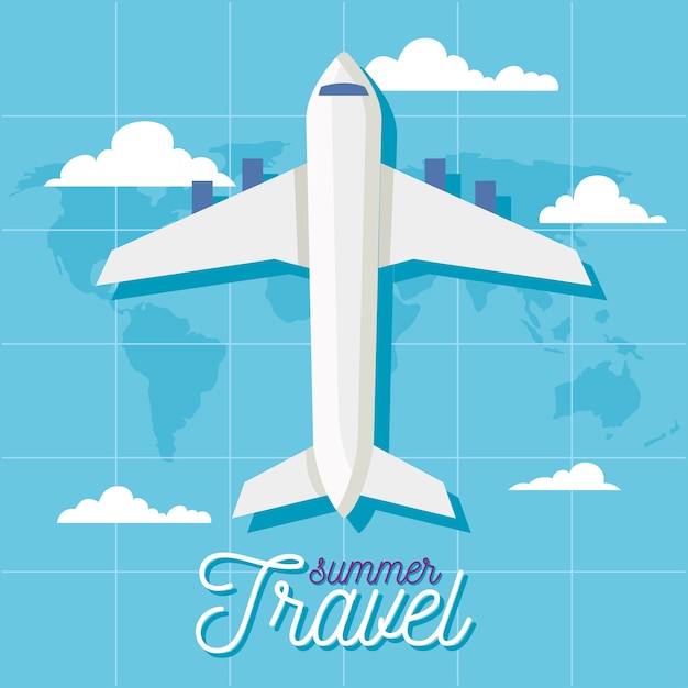 Summer and travel airplane design, trip tourism and journey theme