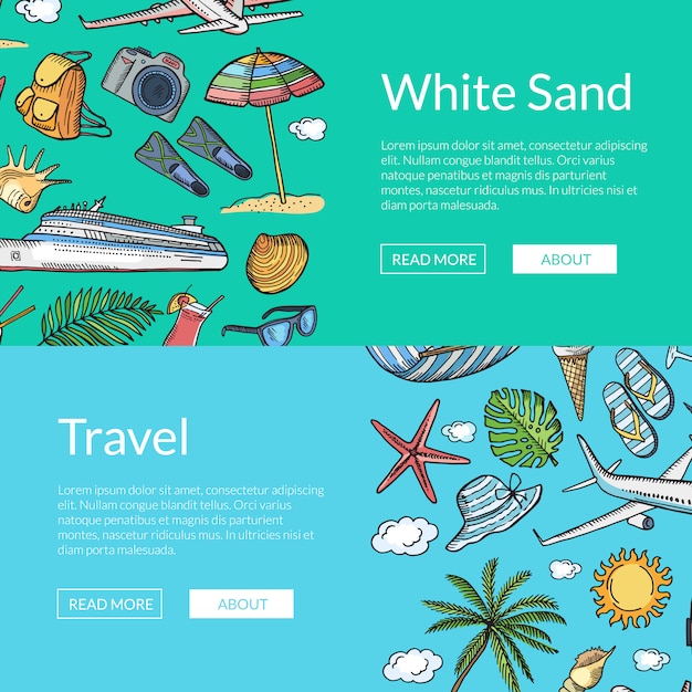 Vector summer travel banner template