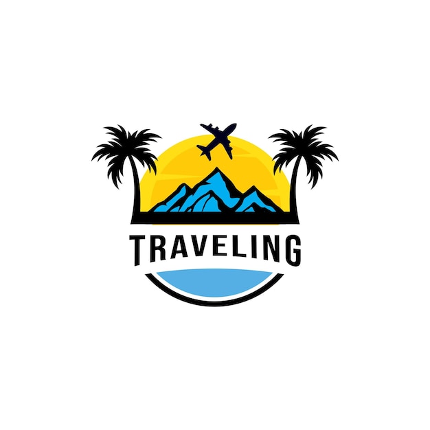 summer traveling logo vector.
