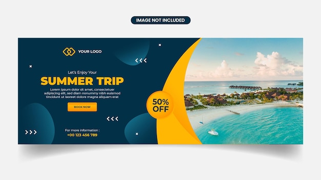 Summer trip facebook cover design template