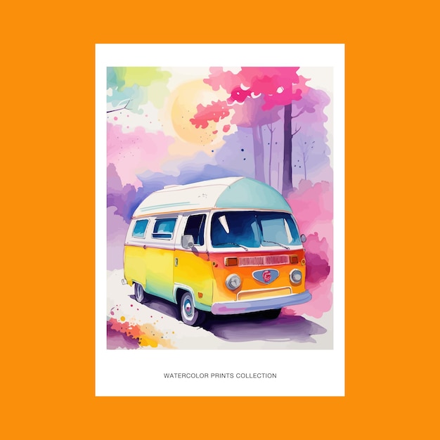 여름 여행 수채화 모험 시간 포스터