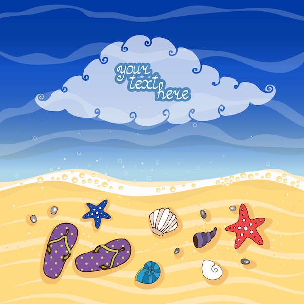 Summer tropical beach vector