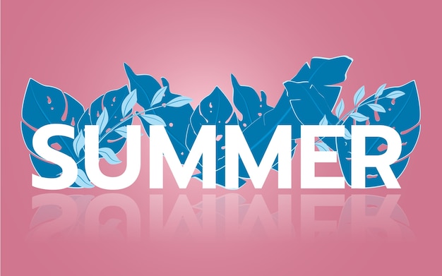 Summer tropical leaf banner sale paper cut style