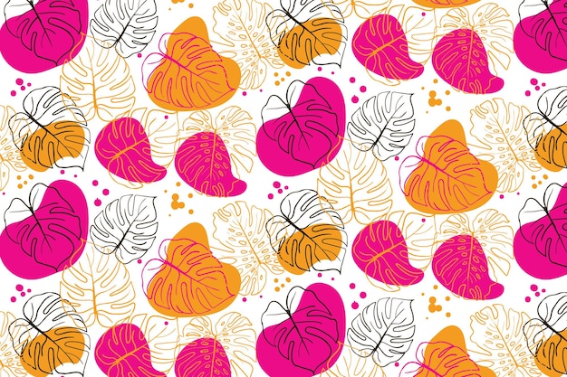 Summer tropical leaf seamless pattern