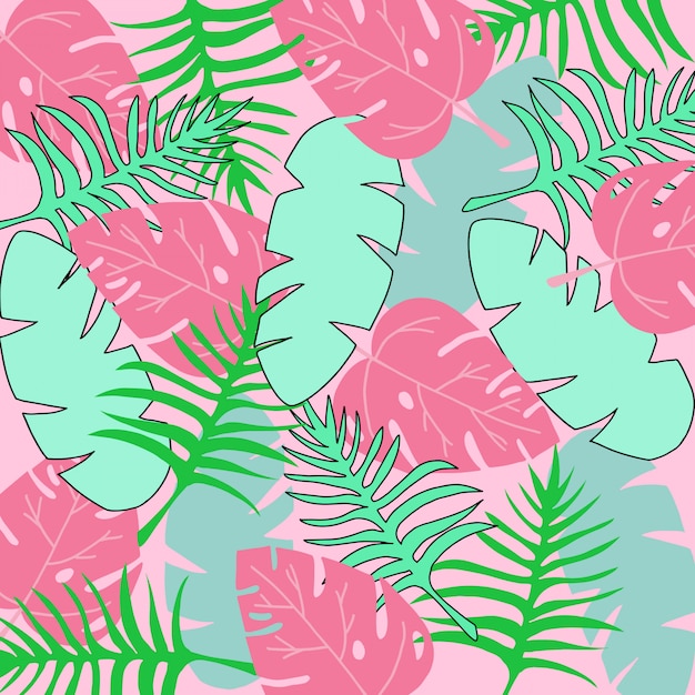 Summer tropical pattern background